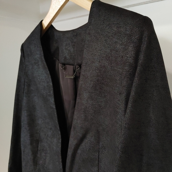 CAPULET | Womens Black Faux Leather Blazer Jacket - Picture 3 of 9